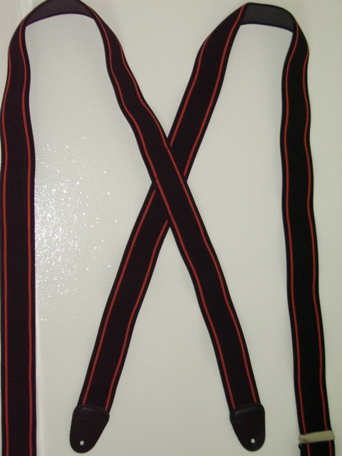BUTTON-ON HARLEY COLORS BLACK WITH TWO ORANGE PINSTRIPES 1 1/2" X 48" Long TB120N48BLOR